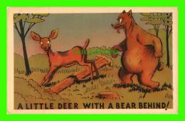 ANIMALS - A LTTLE DEER WITH A BEAR BEHIND - TRAVEL IN 1973 - PUB BY JACK H. BAIN - - Bears