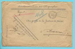 Brief "Administration Des Telegraphes" Met Stempel BRUGES (STATION) DEPART + SECTION TECHNIQUE DES TELEGRAPHES DE BRUGES - Folletos De La Oficina De Correos