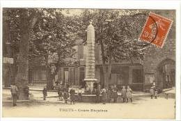 Carte Postale Ancienne Trets - Cours Esquiros - Fontaine - Trets