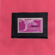 TRIESTE A 1952 AMG-FTT OVERPRINTED ESPRESSO SPECIAL DELIVERY LIRE 50 MNH BEN CENTRATO - Express Mail