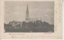 Litho Gruss Aus Chemnitz Schlossteich Kirche Sw 10.4.1901 Nach Weimar - Chemnitz