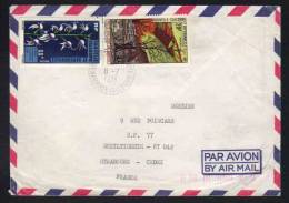 NOUVELLE CALEDONIE /  1976  -  # 391 & 393  SUR LETTRE AVION POUR STRASBOURG (ref 1613) - Cartas & Documentos