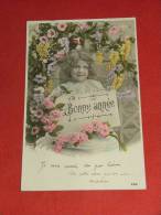Enfant -  Jolie Fillette Dans Un Décor De Fleurs  -  " Bonne Année "   -  1905 - Andere