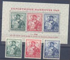 Germany West American & British Zone Hannover Export Fair Mi#103/5,Block 1 1949 MNH ** - Neufs