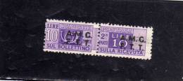 TRIESTE A 1947 -1948 AMG-FTT OVERPRINTED PACCHI POSTALI LIRE 10 MNH VARIETA´ - Postpaketen/concessie