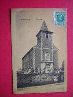 RARE CPA BELGIQUE CORTIL WODON L´EGLISE ANIMEE EN PETIT  VOYAGEE   TIMBRE BELGE - Fernelmont