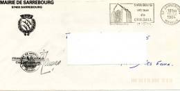 SARREBOURG (MOSELLE) : FLAMME "VITRAUX DE CHAGALL" Sur Lettre En Franchise 1984 - Vetri & Vetrate