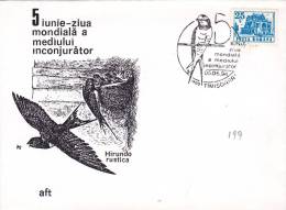 BIRDS,HIRONDELLES,SPECIAL COVER,1991,TI MISOARA,ROMANIA - Golondrinas