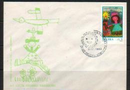 POLAND FDC 1983 15TH ANNIVERSARY OF ORDER OF THE SMILE INTERNATIONAL AWARD Children Art Paintings Girl Birds Sun - FDC