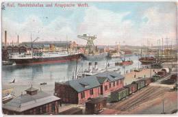 Kiel Handels Hafen Und Kruppsche Werft Color Güter Bahnhof 29.3.1909 Gelaufen - Kiel