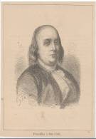 FICHE BENJAMIN FRANKLIN D'APRES GRAVURE - ALBUM DE L'HISTOIRE DE FRANCE - Histoire