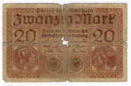 GERMANY  -  DEUTCHLAND  -  Darlehenskaffenfchein  -  20 Mark  -  20/02/1918  -  P.57 - 20 Mark