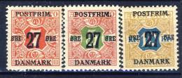 #C1364. Denmark 1918. 3 Different. MH(*) See Description! - Unused Stamps