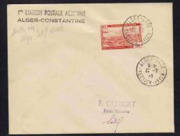 ALGERIE / 1946 - PREMIER VOL ALGER - CONSTANTINE - ESCALE DE SETIF (ref 3462) - Cartas & Documentos