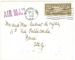 STORIA POSTALE - POSTA AEREA - AIR MAIL - FROM BIRMINGHAM  - ALA - TO ROME ANNO 1958 - Storia Postale