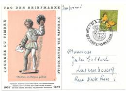 Sonderkarte  "Tag Der Briefmarke Basel"              1957 - Brieven En Documenten
