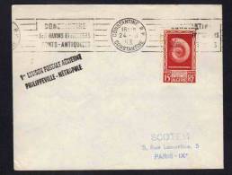 ALGERIE / 1953 - PREMIER VOL PHILIPPEVILLE - PARIS (ref 3463) - Lettres & Documents