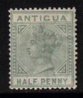 Antigua Scott 12 - SG21, 1882 Victoria 1/2d Green Definitive MH* - 1858-1960 Colonie Britannique