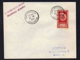 ALGERIE / 1953 - PREMIER VOL PHILIPPEVILLE - PARIS (ref 3464) - Lettres & Documents