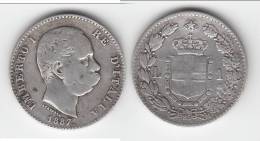 **** ITALIE - ITALIA - 1 LIRA 1887 M UMBERTO I - ARGENT - SILVER **** EN ACHAT IMMEDIAT !!! - 1878-1900 : Umberto I.