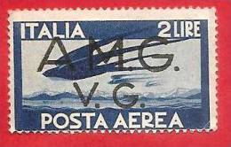 ITALIA TRIESTE - AMG VG ANGLO AMERICANA - LEGGERA LINGUELLA 1945-47 - POSTA AEREA DEMOCRATICA - £ 2 - S. A 3 - Mint/hinged