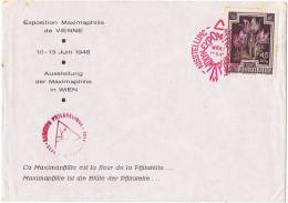 1948 - Enveloppe Lettre - Exposition Maximaphile De VIENNE - Ausstellung Wien - - Franking Machines (EMA)