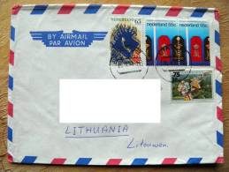 Cover Sent From Netherlands To Lithuania On 1991, Alarm Number Telephone, Military Academy - Covers & Documents