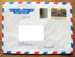 Cover Sent From Netherlands To Lithuania On 1992, Usa Flags 1776-1976 - Briefe U. Dokumente