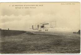 Carte Postale Ancienne Nice - Meeting D´Aviation. Efimoff Sur Biplan Farman - Avions - Transport Aérien - Aéroport