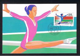 RB 888 - China 1992 Maximum Postcard - Gymnastics - Sport Theme - Tarjetas – Máxima