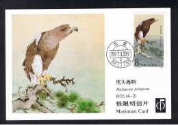 RB 888 - China 1987 Maximum Postcard - Steller's Sea Eagle  - Birds Animal Theme - Maximum Cards
