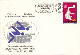 JUMPING,HAND-BALL,OLIMPIADA FROM 1976 MONTREAL,OLYMPIC GAMES,1976, SPECIAL COVER,OBLITERATION,ROMANIA - Jumping