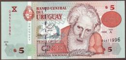 URUGUAY 5 PESOS 1998  SERIE A P# 80  UNC - Uruguay