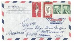 STATI UNITI - USA - POSTAL HISTORY  - AIR MAIL  POSTA AEREA 1963 VERSO L'ITALIA - MANCIANO GROSSETO - Postal History