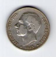 ALFONSO XII  1 PTS. PLATA 1883  (*18-83)      NL233 - Sammlungen