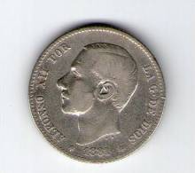 ALFONSO XII  1 PTS. PLATA 1881  (*--/81)   L363 - Collections