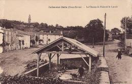 RARE CELLES SUR BELLE  LE CHAMP DE FOIRE ET LE LAVOIR CPA ANIMEE - Celles-sur-Belle