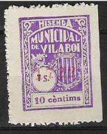 3305-FISCAL MUNICIPAL VILABOI 10 CTS **LUJO REVENUE Local GUERRA CIVIL WAR. - Charity