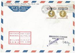 ALITALIA - FDC  - AIR MAIL -  FIRST FLIGHT - DC 8 JET - ANNO 1962 - CHICAGO - MONTREAL - MILANO - ROMA - Marcophilie