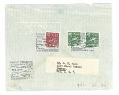 LUFTPOST  - AIR MAIL -  FIRST SWEDISH TRANSATLANTIC FLIGHT STOCKHOLM TO NEW YORK - ANNO 1945 VERSO USA - Other & Unclassified