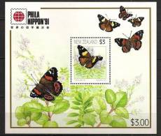 Nouvelle Zelande 1991 N° BF 81 ** Courants, Papillons, Bossaris Itea - Nuovi