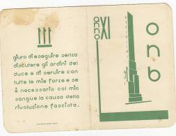 C-0783- Fascismo P.N.F. - O.N.B. Tessera Fascista Piccola Italiana Anno XI - Sonstige & Ohne Zuordnung