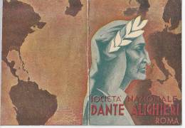 C-0784- Fascismo - Tessera Società Nazionale Dante Alighieri 1939 - Otros & Sin Clasificación