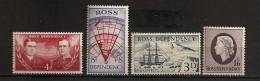 Nouvelle Zélande ROSS 1957 N° 1 / 4 ** Antarctique, Expédition, Vaisseau, Erebus, Scott, Shackleton, Elisabeth II, Carte - Unused Stamps