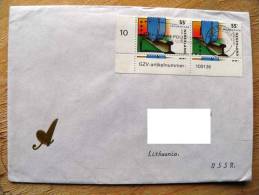 Cover Sent From Netherlands To Lithuania On 1990, Spoorwegen Train - Briefe U. Dokumente