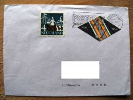 Cover Sent From Netherlands To Lithuania On 1990, Christmas Noel Candle - Cartas & Documentos