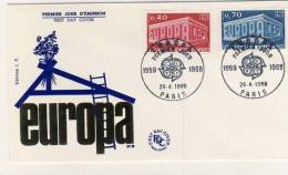 FDC 1969  EUROPA  #  PARIS # ECHELLE # 2 Timbres: 0.40 Et 0.70 # CEPT - 1969