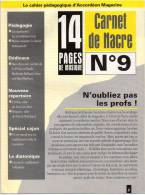 Cahier Pédagogique D´Accordéon Magazine - Carnet De Nacre N°9 - Música