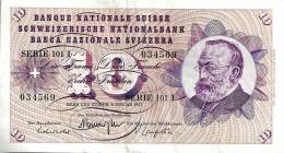 SWITZERLAND 10 FRANCS PINK MAN HEAD FRONT & FLOWERS BACK DATED 06-01-1977 VF+ SIG47 P.45u  READ DESCRIPTION ! - Switzerland