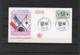 SOBRE Y MATASELLO DE PRIMER DIA DE CIRCULACION CON DOS BLASONES DE LA LOCALIDAD DE AJACCIO DEL AÑO 1968 - Enveloppes